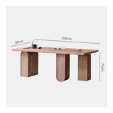 zhongxlla Standing Desk, 78" Large Home Study Writing Desk Rectangular Solid Wood Dining Table