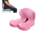 GueYi Orthopedic Seat Cushion – L-Shaped Lumbar Support Memory Foam Comfort for Long Sitting, Ergonomic Support for Office Chair, Wheelchair, Car & Travel (Pink,1)