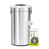 Urban 24 Gallon Round Stainless Steel Open Top Waste Bin, Tall Commercial Trash Can for Indoor/Outdoor