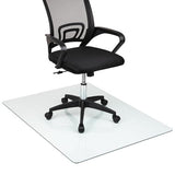 Mind Reader Tempered Glass Chair Mat, Clear Floor Protector for Hard Floors or Low-Pile Carpet Only