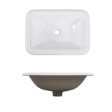 Bathroom Vessel Sink 20" x 15" Semi Recessed Sink White Drop in ceramic Sink with Overflow Modern Sinks Bowl Vanity Above Counter Basin
