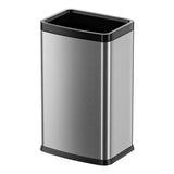 keling 25L/6 Gallon Stainless Steel Square Trash Can, Large Kitchen Garbage Can, Office Commercial Trash Bin (25L Silver)