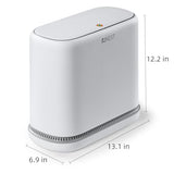 funest Bathroom Trash Can, 3.3 Gallon Slim Trash Can with Lid, Adsorption Garbage Can with Press-Top Lid