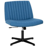 PayLessHere | Criss Cross Chair | Dark Blue | Wide, Armless Desk Chair Without Wheels | 360 Swivel, Height Adjustable & Stable Metal Base