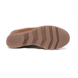 Athlefit Women's Wedge Boots Comfortable Ankle Wedge Brown Booties
