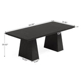 63-Inch Executive Desk, Large Office Computer Desk with Double Pedestal, Modern Simple Workstations Writing Table, Black