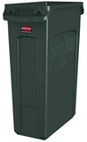 Rubbermaid Commercial Products Slim Jim Trash/Garbage Can with Venting Channels, 23-Gallon, Green