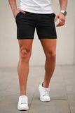 GINGTTO Mens Slim Fit Shorts Skinny Chino Short Tapered Leg Stretch (Black,28-5'')