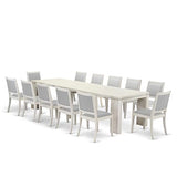 Luxe by East West Furniture X12X2-00W-27-13 Pieces Extendable Dining Set Includes a Rectangle Xtenczar Dining Table and 12 Light Gray
