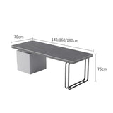 zhongxlla Standing Desk, Office Desk with Gray Rock Slab Top, Spacious