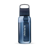 LifeStraw Go Series – BPA-Free Water Filter Bottle for Travel and Everyday use removes Bacteria, parasites and microplastics, Improves Taste, 1L 2-Pack; Icelandic Blue and Aegean Sea
