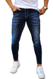 GINGTTO Mens Skinny Jeans Stretch Slim Fit Elastic Waist Blue 38