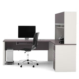 BOWERY HILL Modern Wood 5 Piece L-Shaped Computer Desk with Hutch