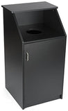 Displays2go Commercial Trash Bin with Black Finish, MDF Construction