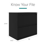 Hirsh 30 inch Wide 2 Drawer Lateral 101 File Cabinet in Black
