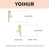 YOIHUR Gold Studs Earrings for Women Dainty Cubic Zirconia Flat Back Earrings 14K Plated Hypoallergenic Lightweight Minimalist Gold Earrings Jewelry Gifts for Women