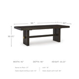 Signature Design by Ashley Burkhaus Rectangle Dining Room Extension Table, Removable Center Leaf, Seats up to 8, Wood, 40" W x 90" D x 30.25" H, Dark Brown