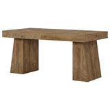 55" Executive Desk, Wooden Office Desk with Double Pedestal, Modern Simple Computer Writing Table for Home Office, Light Brown