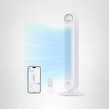 Dreo Tower Fan for Bedroom, 25ft/s Smart Standing Fans, 90° Oscillating Floor Fan with 4 Modes, 4 Speeds, 8H Timer, 28dB, Bladeless, Remote, 28 dB, Works with WiFi Voice Control
