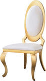 HomVent 68''Gold Faux Marble Dining Table Set with 6 Leather Chair
