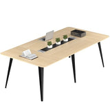Homall 8FT Conference Table, 94.48L x 47.24W x 29.92H Inches Meeting Table with Cable Grommets, Seminar Boardroom Table Workstation for Office Conference, Meeting Room (Light Wood Grain)