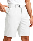 GINGTTO Mens Dress Shorts 9 Inch Inseam Slim Fit Golf Shorts Men Stretch White Chino Shorts 36