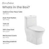Toilet Dual Flush 1.1/1.6 GPF with Side Holes, Glossy White Swiss Madison
