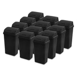 Sterilite 12-Pack Swing Top Wastebasket, Sleek Square Profile Trash Can, 13 Gallon
