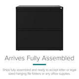 Hirsh 30 inch Wide 2 Drawer Lateral 101 File Cabinet in Black