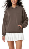 ODODOS Women's Modal Soft Oversized Hoodies Long Sleeve Hooded Sweatshirts Pullover Top with Kangaroo Pocket, Wood Brown, Medium