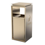 Gold Commercial Trash Can - 42L Heavy Duty Stainless Steel Garbage Bin with Lid & Liner