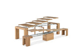 Transformer Table - Solid Wood Extendable Dining Table, Seats 2-12, Expandable Dining Room Table, Space-Saving Furniture, Expandable Dining Furniture, Natural (Table Only)