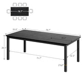 GarveeHome 78.7 in Industrial Dining Table for 6, Wooden Long Dinner Table with Mortise Tenon Design