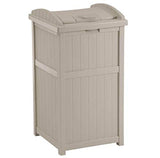 Trash Hideaway 33 Gallon Resin Outdoor Commercial Garbage Container with Lid for Backyard