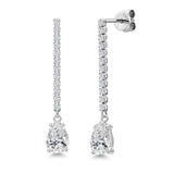 Gem Stone King 1.82 Cttw 14K White Gold Lab Grown Diamond Teardrop Earrings