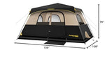 FanttikOutdoor Zeta C8 Pro Camping Tent 8 Person Instant Cabin Tent Setup in 60 Seconds with Rainfly & Windproof Portable with Carry Bag for Family Camping & Hiking, Khaki