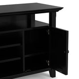 SIMPLIHOME Amherst 54" Wide Solid Wood TV Stand in Black