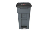 Commercial Products Brute Step-On Rollout Trash/Garbage Can/Bin with Wheels 32 GAL Gray for Restaurants