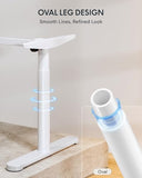 FLEXISPOT 63" x 24" Solid Wood Standing Desk, White Oval Legs
