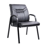 CLATINA Heavy Duty Guest Chairs with Arms, Big and Tall Wide Leather 500 LBS Reception Chairs Without Wheels, , Black