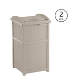 Trash Hideaway 33 Gallon Resin Outdoor Commercial Garbage Container with Lid for Backyard