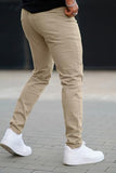 GINGTTO Skinny Jeans Men Tapered Leg Khaki Jeans for Men Elastic Waist Athletic 28