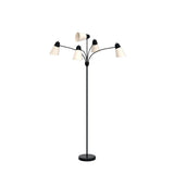 FOLKSMATE LED Floor Lamp, Medusa Multi Head Modern Tall, Rustic Adjustable Reading Standing Light for Living/Kids Room, Bedroom, Black