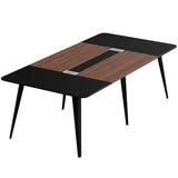 Furmax 8FT Conference Table, 94.48” Meeting Seminar Table with Cable Grommets