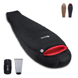 QEZER 0 Degree Sleeping Bag for Adults 650 Fill Power Down Sleeping Bag for Cold Weather -11°F-18°F Large Lightweight Sleeping Bag