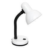 Simple Designs LD1003-WHT Basic Metal Desk Lamp with Flexible Hose Neck for Office, Living Room, Bedroom, College Dorm, Bookshelf, White (Pack of 1)