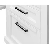 Modern Wood Executive Desk Office Desk Fully Assembled White
