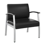 Bush Business Furniture Arrive Bariatric Waiting Room Guest Chair with Arms in Black Vinyl