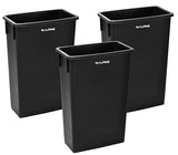 23 Gallon Slim Trash Can - Open Top 3 Pack Slender Commercial Garbage Bin - Heavy Duty Plastic for Homes