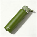 HydroQuin 24 OZ Water Bottle with Straw, Stainless Insulated Steel Waterbottle with Comfort Grip Handle,Keep Cold Water Bottles for Camping Sports Office Daily Use